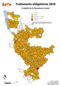 Carte du nombre de traitements en 2025