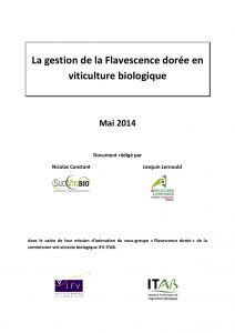 Plaquette sur la gestion de la flavescence dorée en viticulture biologique